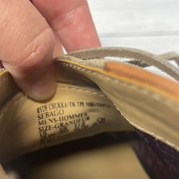 Sebago Ryde Chukka Boots in Dark Taupe Nubuck / Tan Leather 10.5M S1 - Picture 7 of 9